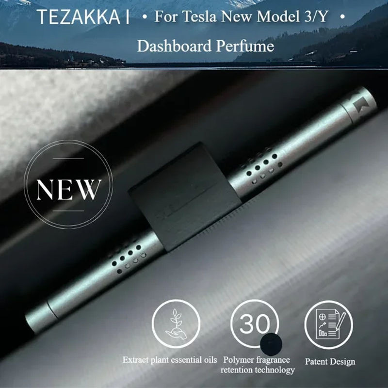 YouGallop Auto-Parfüm für Tesla Modell 3 2024, Passiver Lufterfrischer aus Metall in Silber für das Armaturenbrett - Bild 1