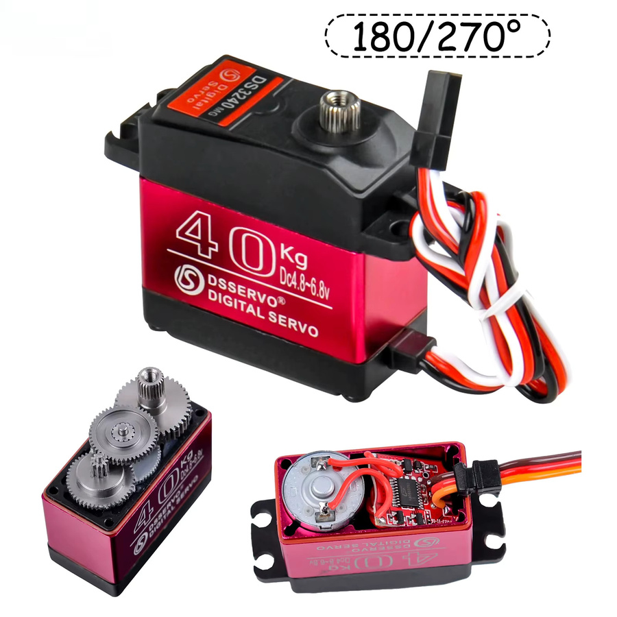 Stemedu Digitaler Servomotor DS3240, 40KG 6V, Wasserdicht IP66, 180/270 Grad, mit 25T Servoarm - Bild 6