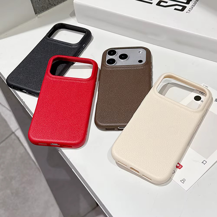Luxuriöse Business-Handyhülle mit Ledertextur für Apple iPhone 17 Pro Max, 17 Air, 16, 15, 14 Plus, 13, 12, 11 Pro Max in Rot – Weiche, stoßfeste TPU-Schutzhülle - Bild 4