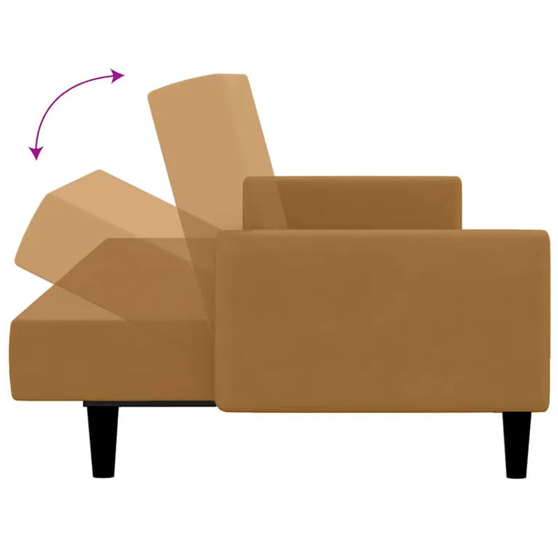 Vidaxl 2-Sitzer Sofa in Braun mit Samtbezug im modernen Design - Bild 5