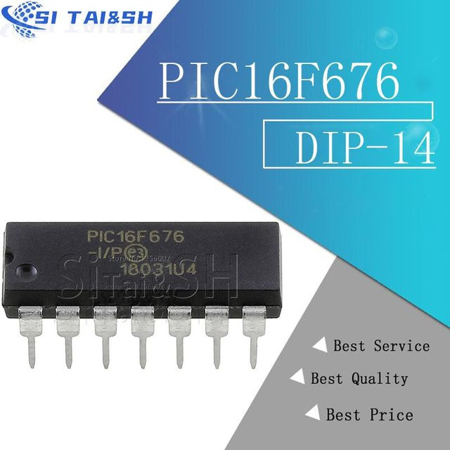 2 Stück PIC16F676-I/P Mikrocontroller in DIP14 Gehäuse, Farbe: Schwarz - Bild 1