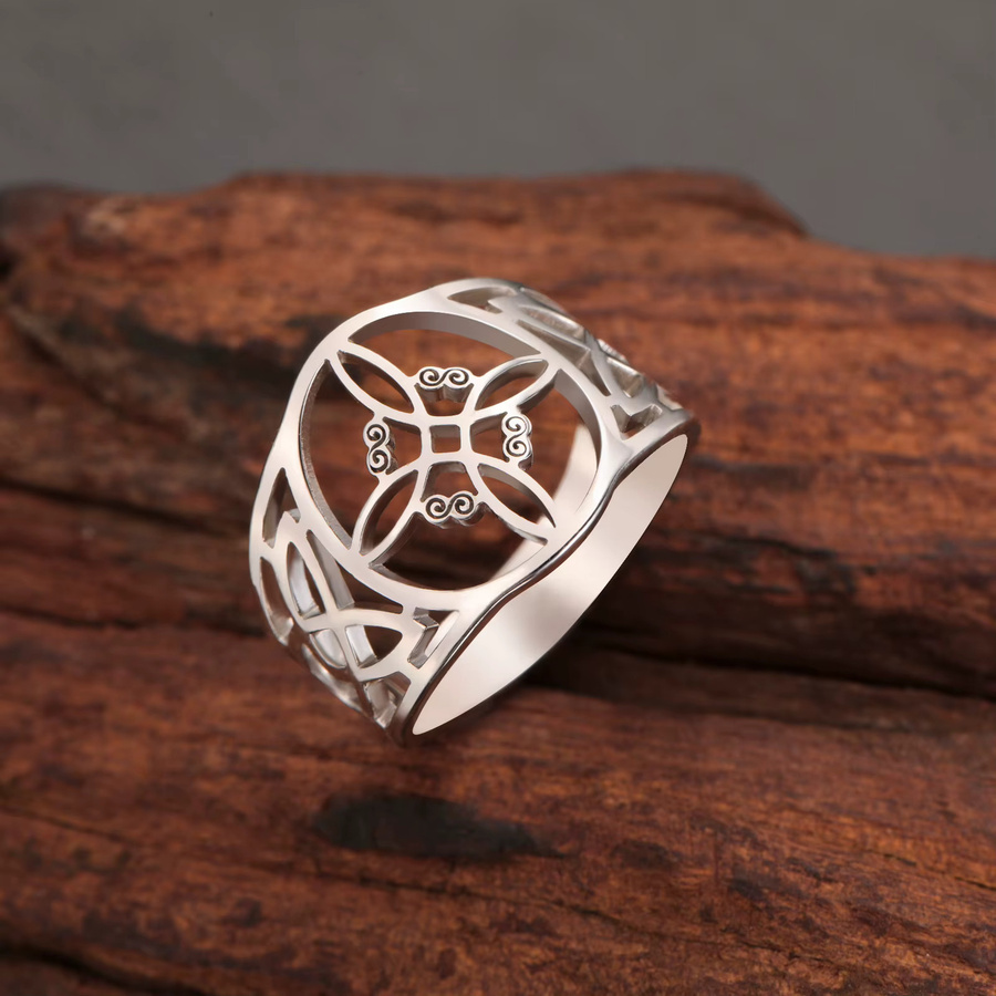 Skyrim Ring Edelstahl, Vintage, Silber, Damen und Herren - Bild 3