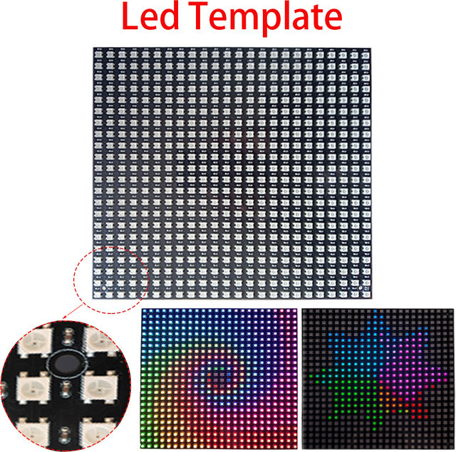 FUNZENXIN Programmierbares Graffiti LED-Matrix-Panel mit unabhängiger Adressierung, Vollfarb WS2812 RGB Digital Pixel Display, Multicolor - Bild 1