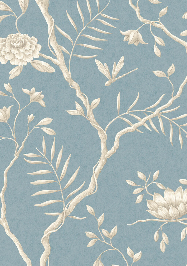 Lewis & Wood Tapete Jasper Peony Celestial in Blau mit floralem Design - Bild 1