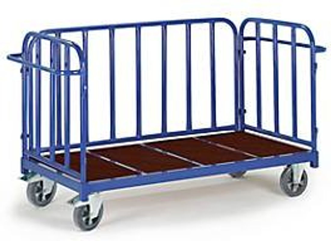 Rollcart Transportsysteme Dreiwandwagen aus Stahl in Blau, B: 160 cm, T: 84 cm, H: 88 cm, Tragkraft 1.200 kg - Bild 3
