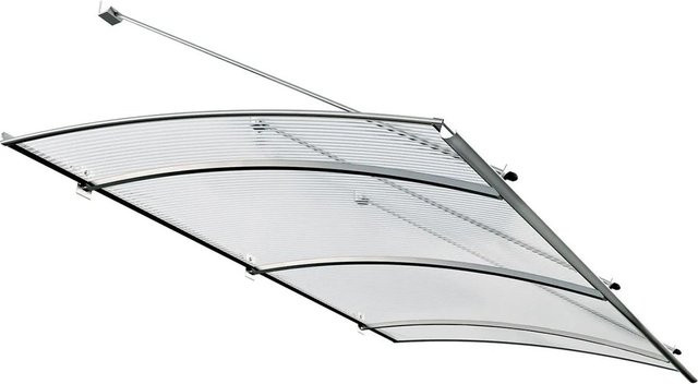 Roro Vordach V152 aus Edelstahl und Stegglas in Silber, B/T/H: 197 x 83 x 67 cm - Bild 1