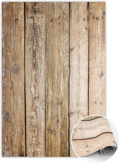 Tulup Teppich in Holzoptik, Braun, Rechteckig, B/T: 120 x 180 cm - Bild 1