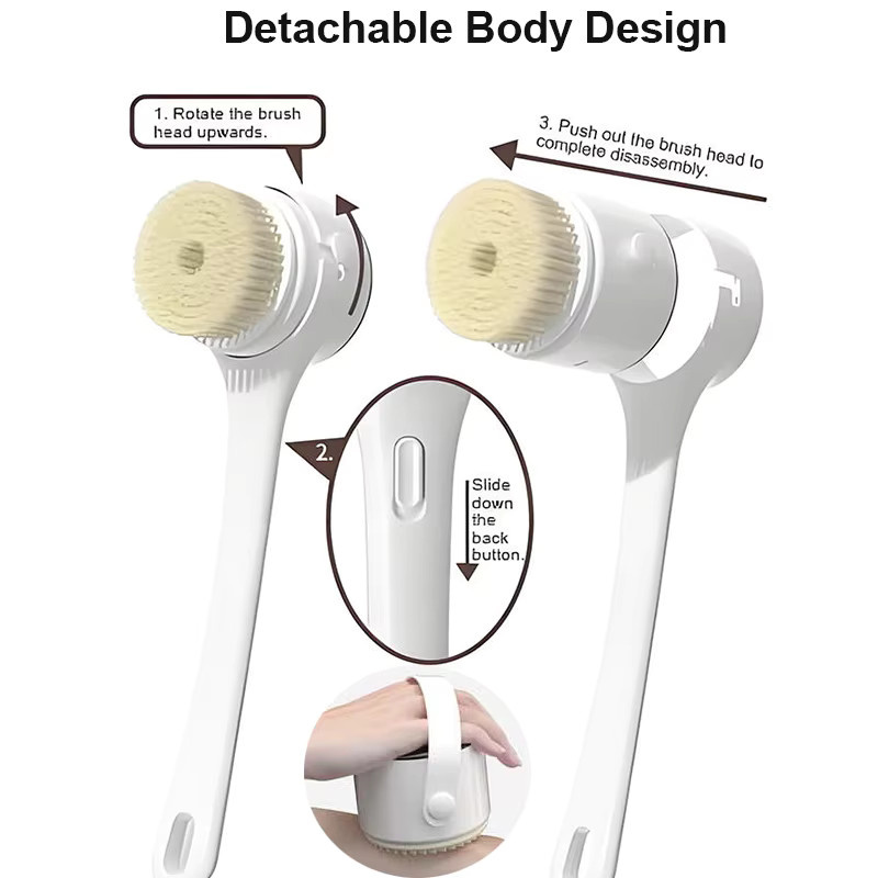 HAOYUNMA Elektrische Dusch-Körperreinigungsbürste, 5 Köpfe, Unisex - Bild 2
