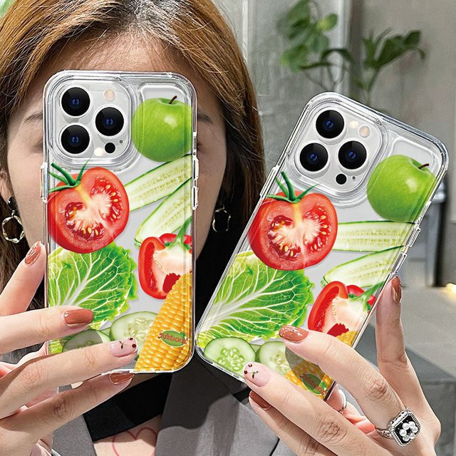 Transparente Silikon Handyhülle mit Gemüse und Obst Motiv für Apple iPhone 11 bis iPhone 17 Pro Max - Bild 1