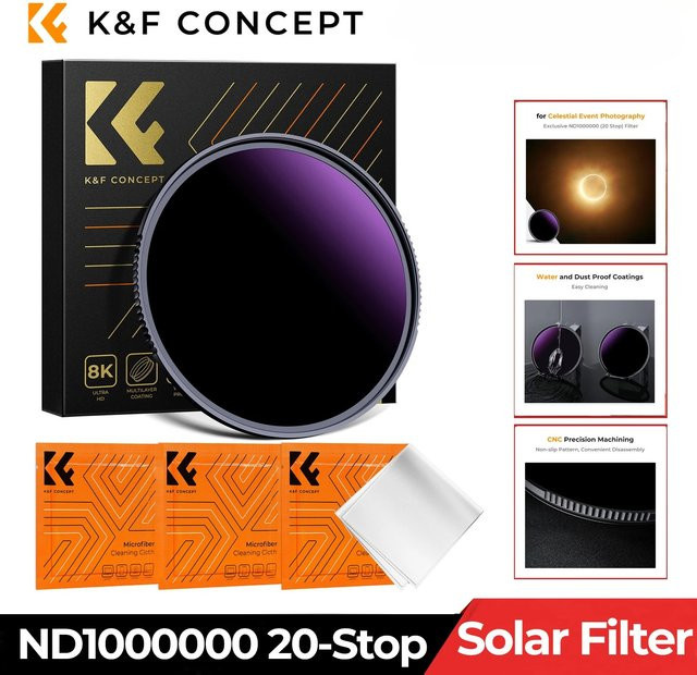 K&F CONCEPT Solarfilter ND1000000 20-Stopp-Filter mit Nano-X Beschichtung in Schwarz - Bild 1