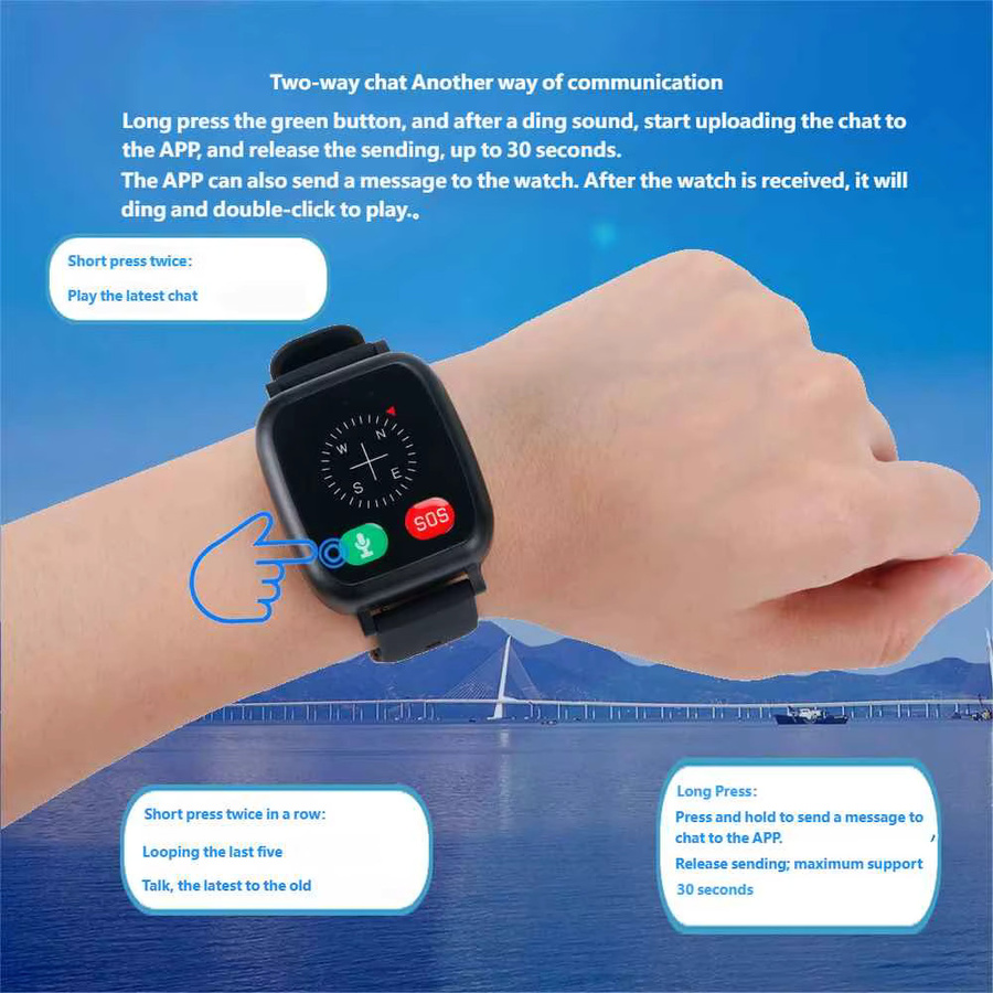 Kinder GPS Smartwatch in Schwarz mit Herzfrequenzmessung, Temperaturanzeige, Schrittzähler, SOS-Funktion, IP67 Wasserdichtigkeit und Zwei-Wege-Anruffunktion - Bild 4