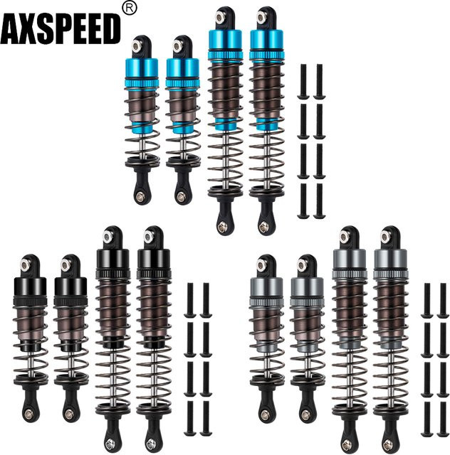 AXSPEED Alu-Legierung Stoßdämpfer-Set, 4-teiliges Set, 1:10, Blau - Bild 1