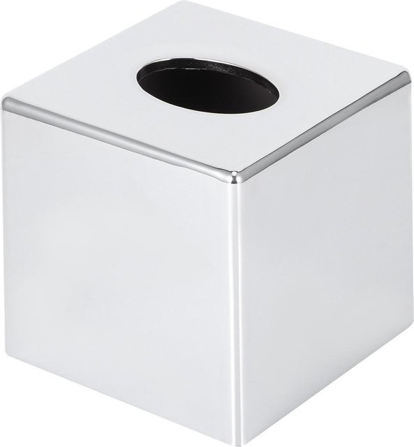 Freistehende Toilettenpapier- und Taschentuchbox von OutsideWorld in Weiß und Silber aus Metall und Kunststoff für Badezimmer und Wohnzimmer - Bild 1