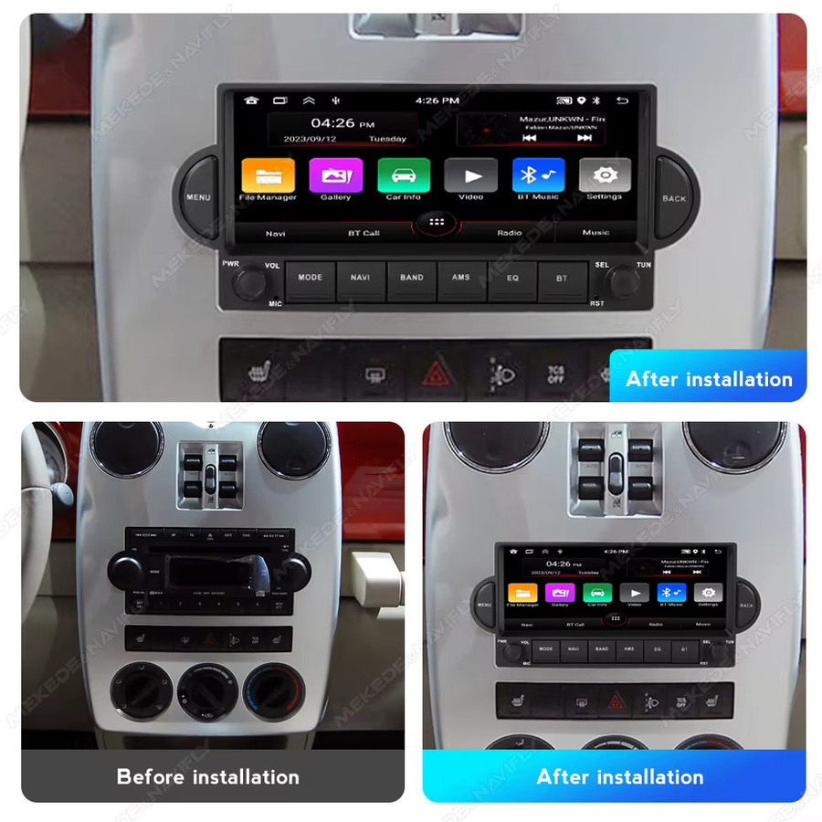 NAVIFANS Android 15 Multimedia-Autoradio mit 64 GB in Schwarz für Jeep Grand Cherokee, Commander, Wrangler, Dodge Patriot und Chrysler Journey - Bild 2