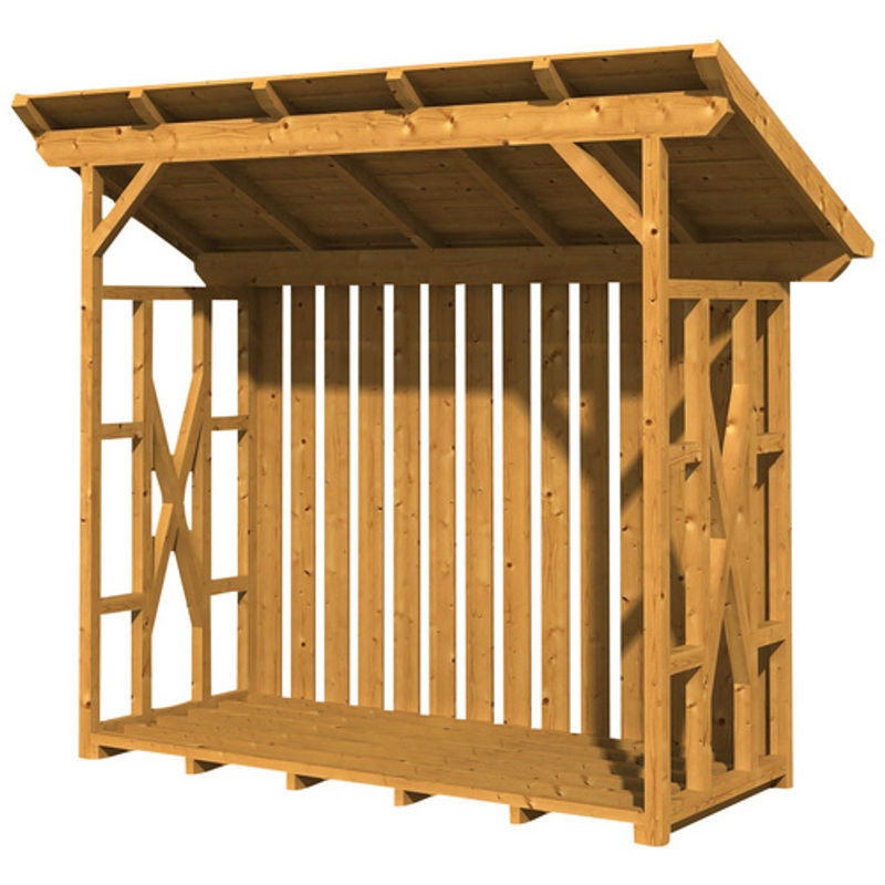 SKANHOLZ Kaminholzunterstand Lars 2 in Beige und Braun, B/H/T: 290 x 247 x 128 cm - Bild 2