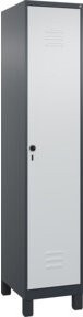 C+P Spind Classic PLUS Garderobenschrank mit 1 Abteil und Füßen, Farbe Anthrazit/Grau/Schwarz, H x B x T: 195 x 40 x 50 cm - Bild 1