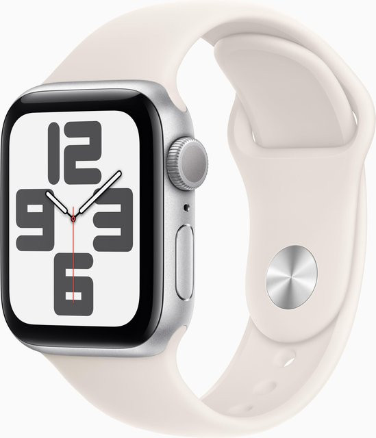 Apple Watch SE GPS 44 mm Aluminiumgehäuse Polarstern mit Sportarmband M/L in Polarstern - Bild 1