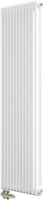 AICA Traditioneller Heizkörper in Gusseisenstil mit 2 Spalten und Seitenanschluss, Farbe: Weiß, B: 150 cm, H: 56 cm - Bild 1