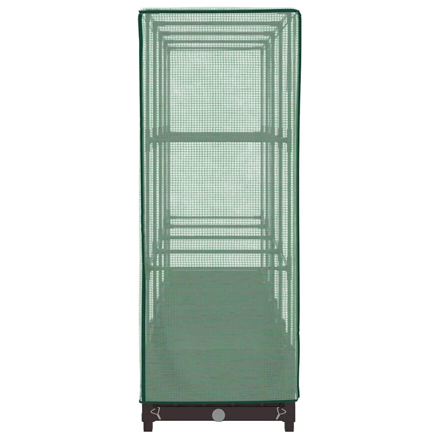 Vidaxl Erhöhtes Pflanzbeet mit Gewächshaus in Rattan-Optik, Farbe: Grün, B/T/H: 160 x 40 x 123 cm - Bild 5