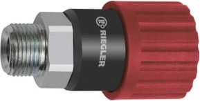 Riegler Dreh-Sicherheitskupplung NW 6, ISO 6150 C, Stahl, Farbe: Rot, G 1/2 AG - Bild 1