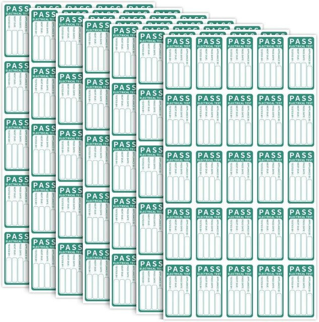 Binchi Outdoor Product PAT-Test Aufkleber Selbstklebende Etiketten für elektrische Sicherheit, 100 Stück, Grün und Rot - Bild 1