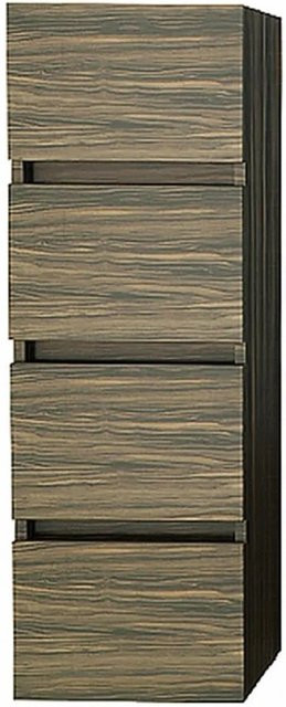 Jet-Line Badezimmer Hochschrank Kufstein in Zebraoptik Braun Schwarz, H x B x T: 120 x 40 x 35 cm - Bild 1