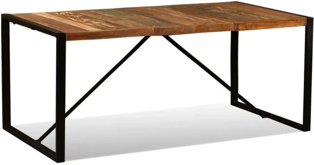 vidaXL Esszimmertisch aus Massivholz im Industrial Design, Mehrfarbig, B/T/H: 180 x 90 x 76 cm - Bild 1