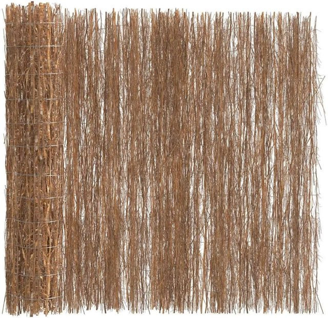 vidaXL Reisigzaun aus Holz in Braun, B: 400 cm, H: 100 cm - Bild 1