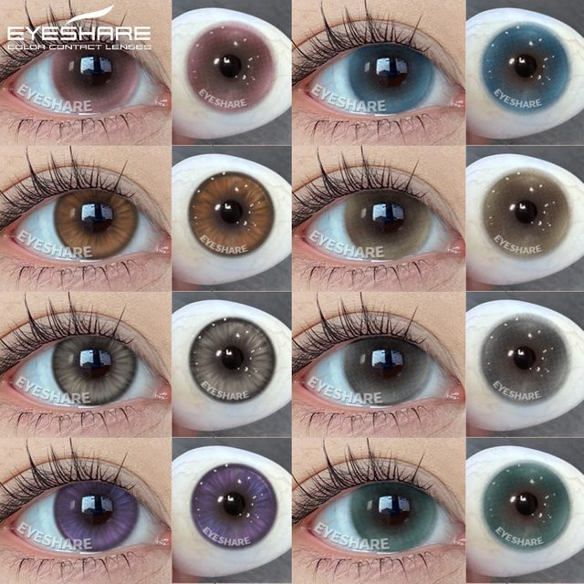 EYESHARE Kontaktlinsen, 1 Paar, Rosa, Lila, Blau - Bild 1