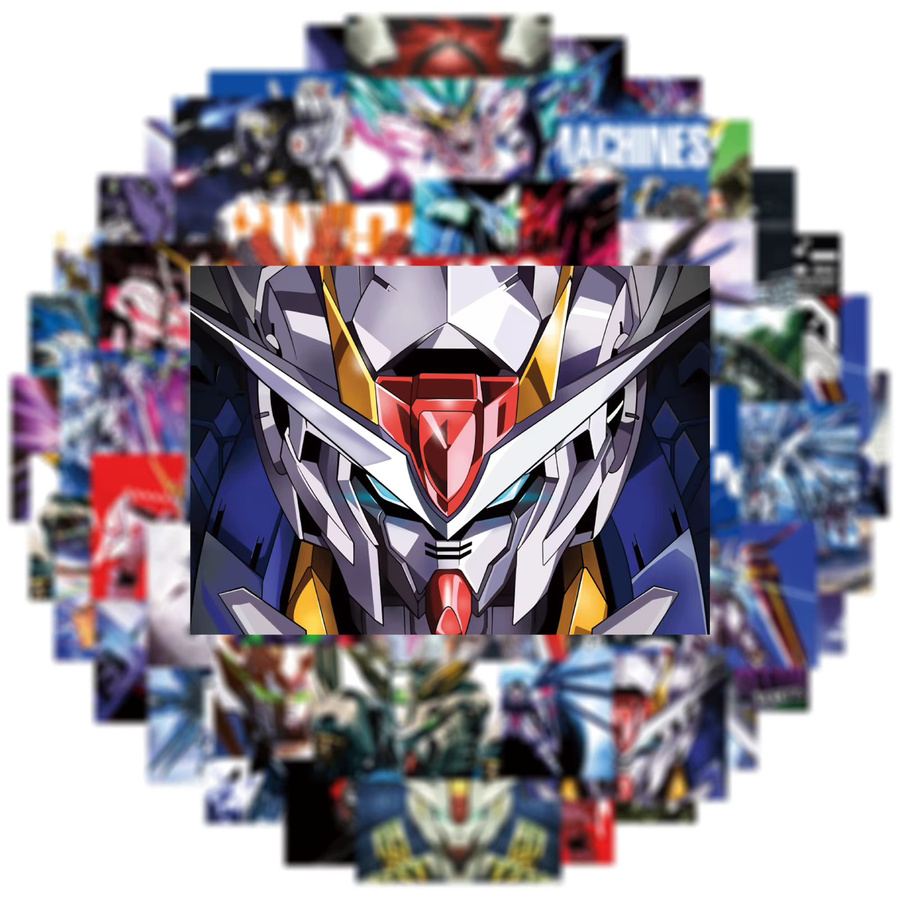 50 Stück Bandai Gundam Graffiti Aufkleber, wasserfeste HD Sticker in Multicolour für Handy, Laptop und Thermosflasche - Bild 2