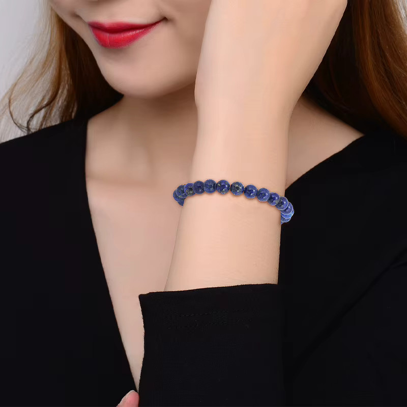 SANSWL Armband, Lapis Lazuli Perlen, Blau, 8mm, Herren - Bild 3