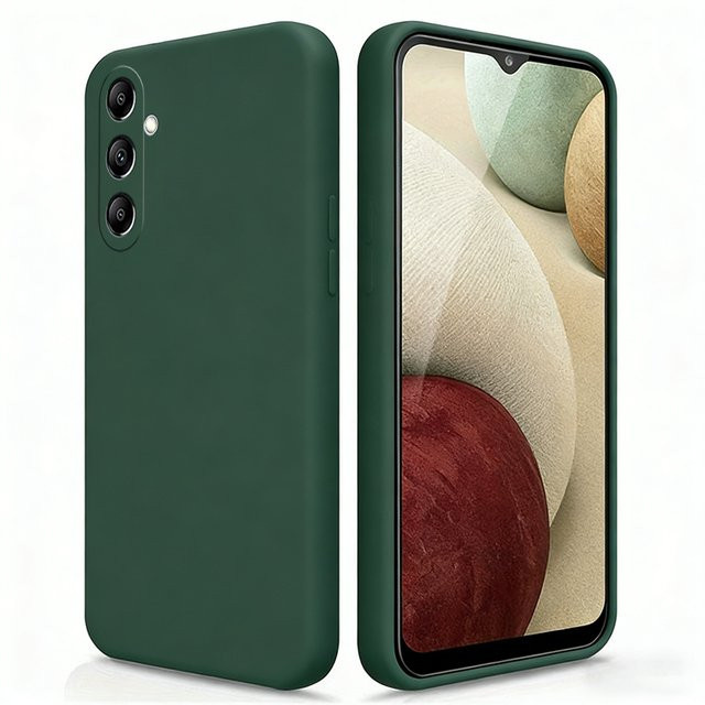 Samsung Galaxy A14 Silikon-Gel Hülle in Beige und Green mit Soft-Touch Vollschutz und stoßfester Schutzhülle - Bild 1