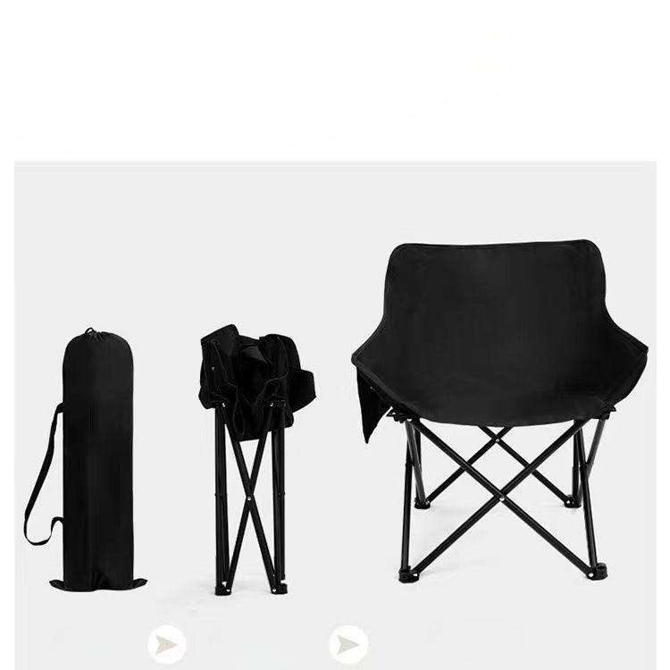 Binchi Outdoor Product Sketch Moon Chair Angelhocker faltbar und tragbar, Schwarz - Bild 2