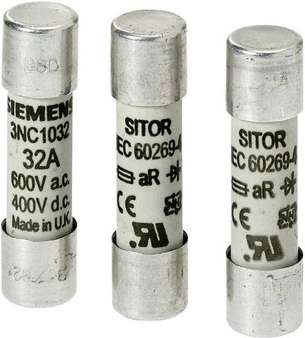 Siemens 3NC1401 Zylindersicherungseinsatz, 10 Stück, Silber - Bild 1