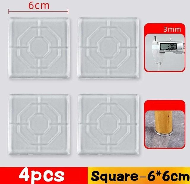 4 Stück Silikon-Anti-Rutsch-Pads von Huaqiang North in Transparent, Anti-Vibrations-Pads für Möbel mit einer Höhe von 0,6 cm - Bild 1