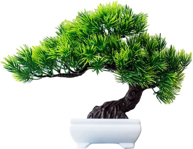Wusmart Künstliche Kiefer im Topf als Bonsai-Pflanzenarrangement in Grün für die Tischdekoration - Bild 1