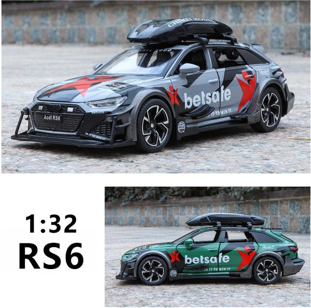 RS6 Sportwagen Simulation, Modellauto, 1:32, mit Sound und Licht, Metall - Bild 1