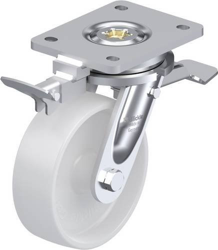 Blickle Lenkrolle LO-PO 150G-ST-RI4 mit Feststeller, Farbe Weiß, Rad-Durchmesser: 15 cm, Tragfähigkeit: 400 kg - Bild 1