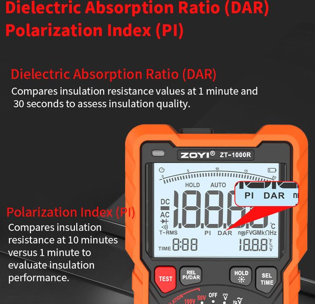 ZOYI ZT-1000R Two-in-one digitales Megaohmmeter Multimeter und Isolationswiderstandstester bis 1000V - Bild 1