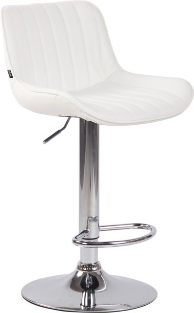 TPFLiving Barhocker Lento in Weiß mit Kunstleder und Chromoptik Metallgestell, drehbar 360 Grad, Höhe: 108 cm, Breite: 50 cm, Tiefe: 50 cm - Bild 1