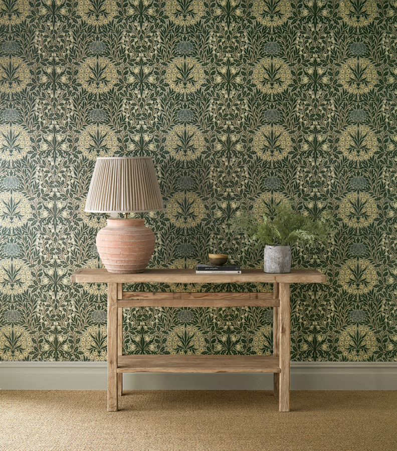 Morris & Co Tapete Daisy & Oak in Sage/Forest Green - Bild 1
