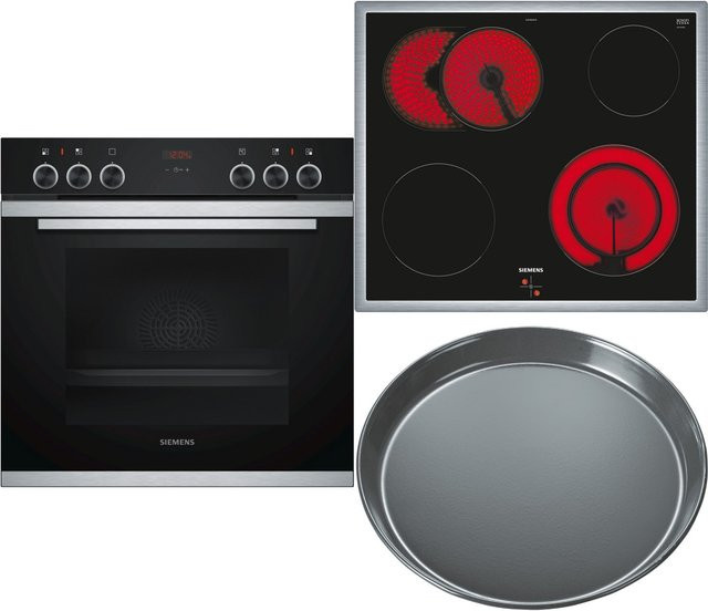 Siemens EQ211KB00B Herdset aus Einbaubackofen und Glaskeramikkochfeld in Edelstahl und Schwarz - Bild 1