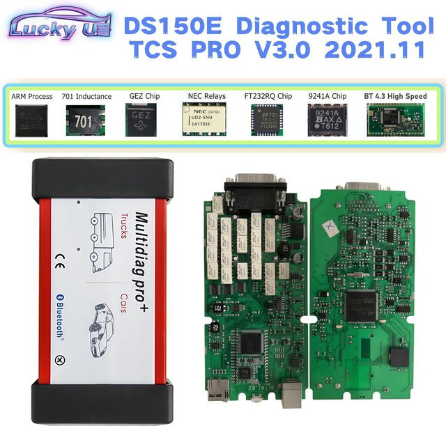 DS150E Diagnose-Tool mit TCS PRO V3.0 Software und USB-Kabel für OBDII-LKWs - Bild 1