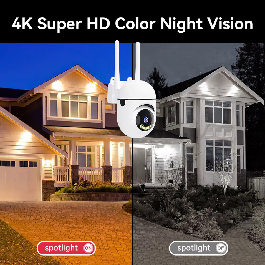 Carecam Pro WLAN Überwachungskamera mit 5MP HD-Auflösung, 355 Grad Sichtfeld, Nachtsicht, Bewegungserkennung, Sirene und Zwei-Wege-Audio in Weiß - Bild 5