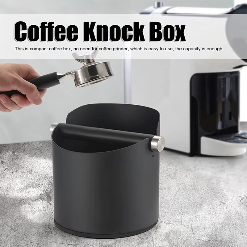 Espresso-Klopfbox aus Edelstahl in Silber, runde Kaffeesatz-Box für Kaffeesatz und Kaffeesatzbehälter - Bild 2