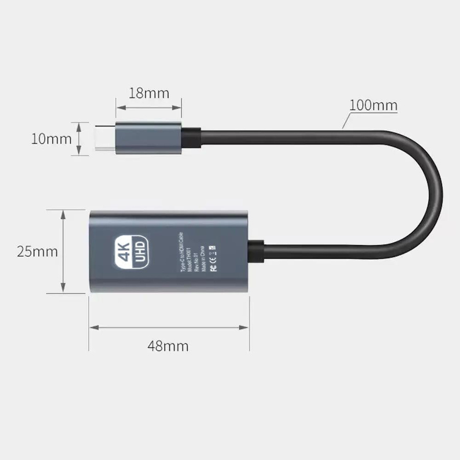 YJMP USB-C auf HDMI Adapter 4K UHD Konverter für MacBook, iPad, Samsung und Laptop - Bild 5