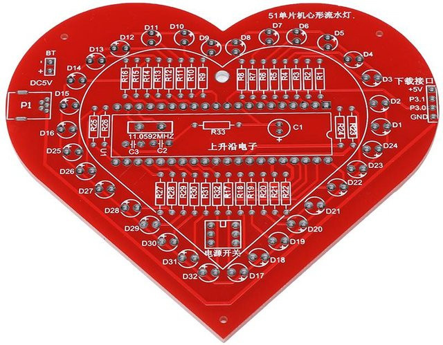 Igeteck DIY Herzförmige Lampe RGB LED Elektronisches Leiterplatten Kit in Bunt - Bild 1