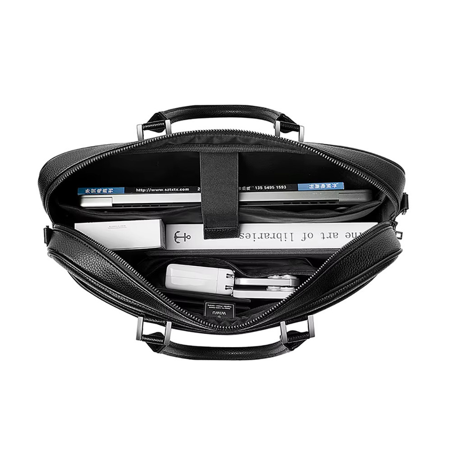 WiWU Master Fingerprint Lock Laptop Aktentasche in Schwarz für MacBook Pro 16,2 Zoll und MacBook Air 15,3 Zoll mit Anti-Diebstahl-Funktion - Bild 2