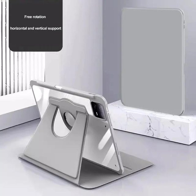 360 Grad drehbare Tablet Hülle für Samsung Galaxy S10 S9 Ultra S8 S7 FE A9 Plus A8 A7 S6 Lite mit Stifthalter in Grau - Bild 1