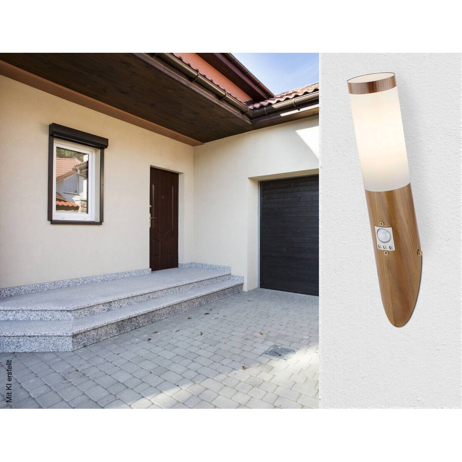 Globo Lighting Außenleuchte Up-Down mit Bewegungssensor in Braun mit Opalglas für Garten, Terrasse und Balkon, Höhe: 40,5 cm, Tiefe: 7,6 cm - Bild 2